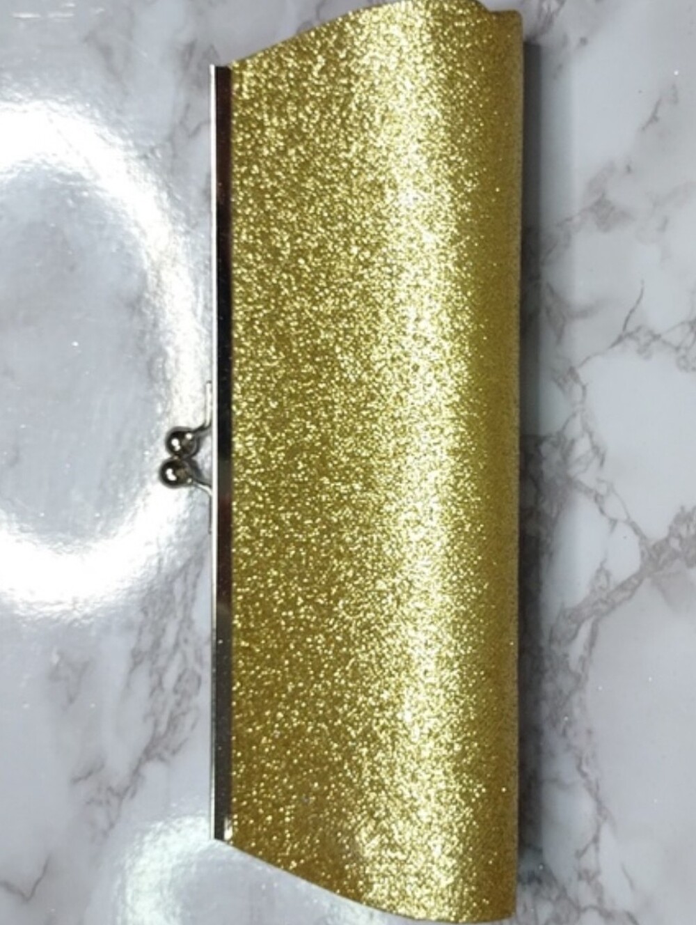 Gold Glitter Clutch Wallet - Elegant Women's Accessory